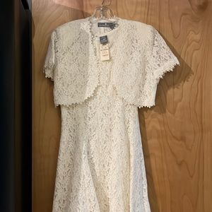Liz Claiborne lace white tank fit and flare with bolero jacket